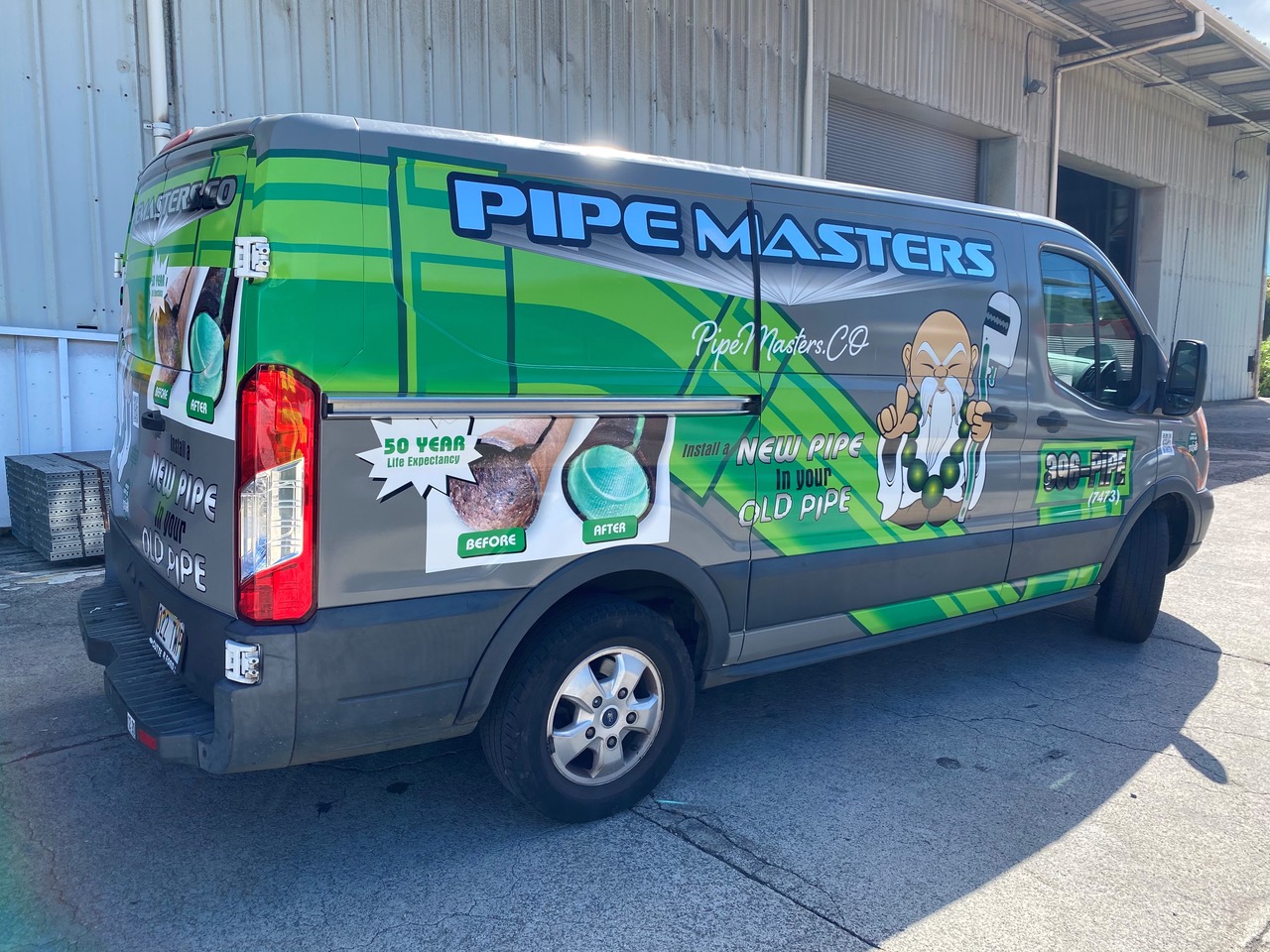 Pipe Masters graphic wrap van1