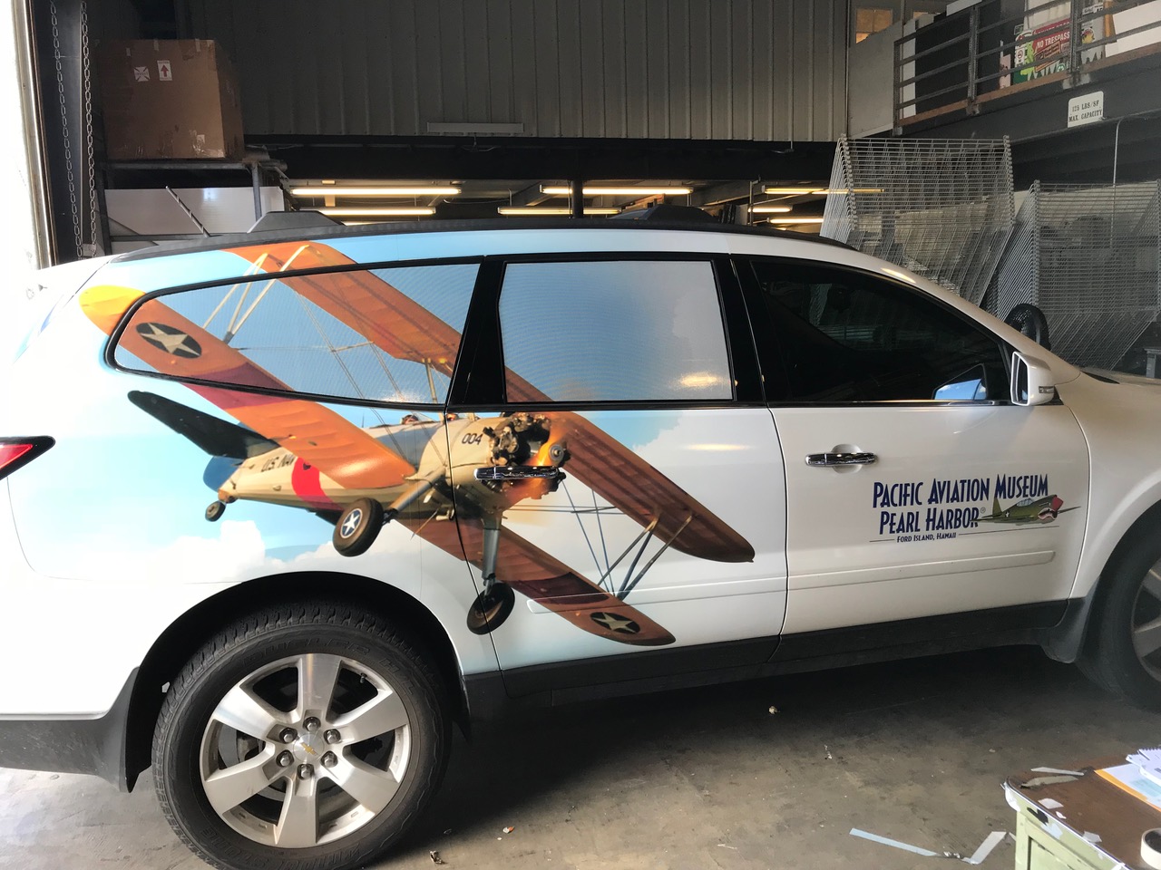Pac Aviation Museum graphic wrap car